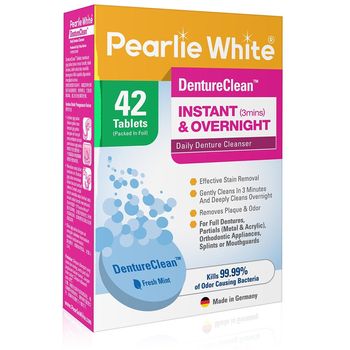 Pearlie White Denture Cleasing Tablets 42 Sachet
