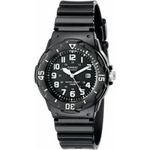 Casio Quartz Watch Dial Analogue Display Black Resin Strap And Black Dial Lrw-200h-1b