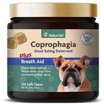 NaturVet Coprophagia Stool Eating Deterrent for Deters Dogs (130 Soft Chews)