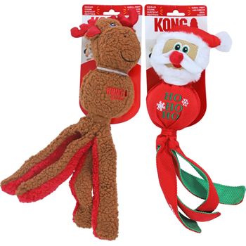 Kong Christmas Holiday Wubba Santa Or Reindeer Large Dog Toys 100g