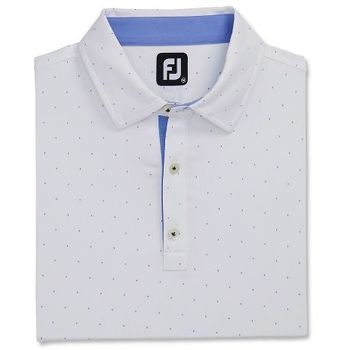 FootJoy Spot Print Lisle Self Collar White / Blue Violet