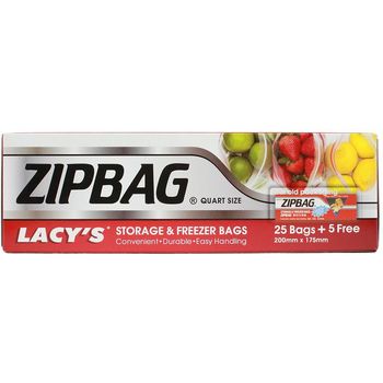 Lacy's Zipbag Storage And Freezer Bags Quart 25s + 5s
