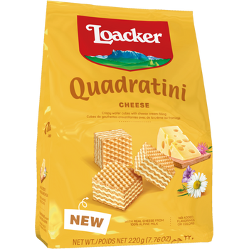 Loacker Quadratini Cheese Wafer Cookies Pouch 220g