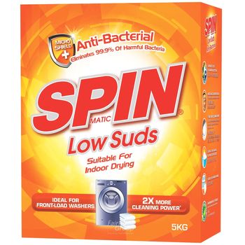 Spinmatic Low Suds Detergent Powder Anti Bacterial 5kg
