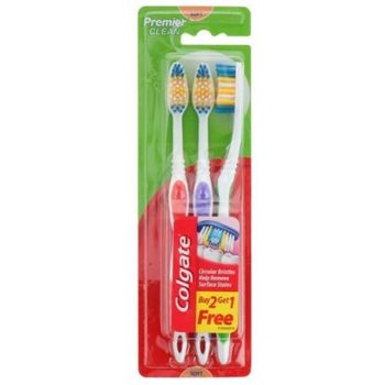 Colgate Premier Clean Toothbrush Medium 3pcs