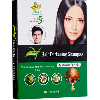 Bioherbs Naturals Hair Darkening Shampoo Natural Black 2 x 20ml