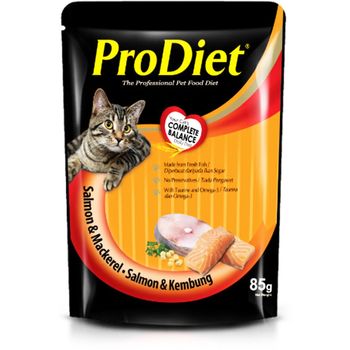 Makanan Kucing Basah ProDiet Salmon Dan Makarel 85g