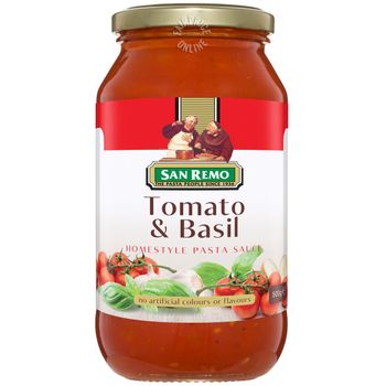 San Remo Pasta Sauce Tomato Basil 500g
