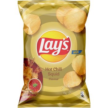 Lay's Ridged Potato Chips Hot Chilli Squid