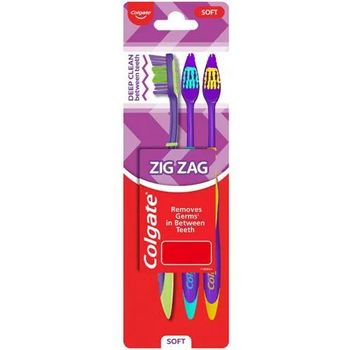 Colgate ZigZag Soft Bristle Toothbrush 3pcs