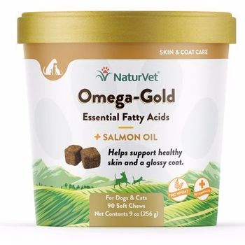 NaturVet Omega Gold Soft Chew Dog & Cat Supplement 90ct 256g