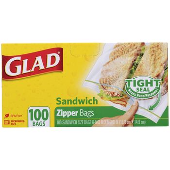 Glad Sandwich Zipper 100 Bags
