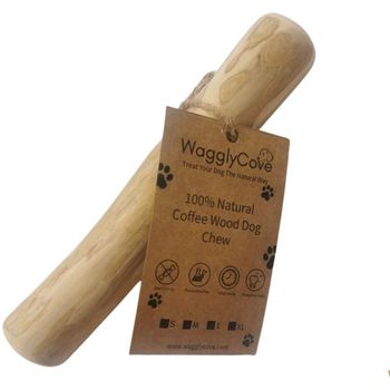 Waggly Cove Natural Coffee Wood Long Lasting Dog Dental Chew Toy Medium