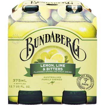 Bundaberg Sparkling Fruit Lemon Lime And Bitters 4 x 375ml