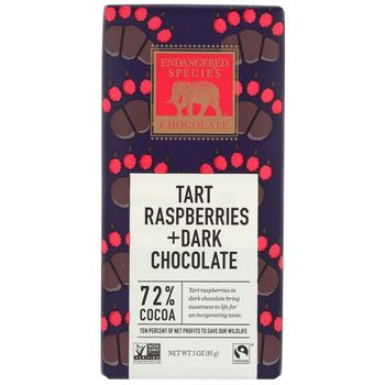Endangered Species Grizzly Dark Chocolate with Tart Raspberries 85g