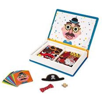 Janod Magnetibook 83 Pc Magnetic Boy Crazy Face Dress Up Game For Imagination Play toy For Ages 3+