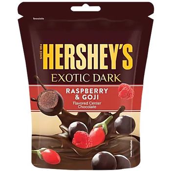 Hershey's Exotic Dark Flavored Center Chocolates Raspberry And Goji 33.3g