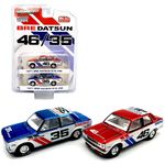 Greenlight BRE Datsun Chrome Edition 1971 BRE Datsun 510 #46 #35 Set 51230