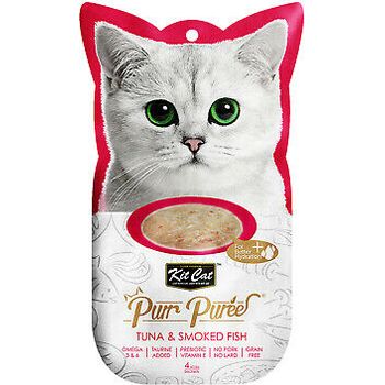 Kit Cat Purr Puree Tuna Smoked Fish Paste Cat Treats 4 X 15g