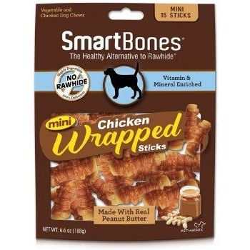 Smartbones Peanut Butter Chicken Wrapped Mini Sticks Rawhide Free Dog Chews