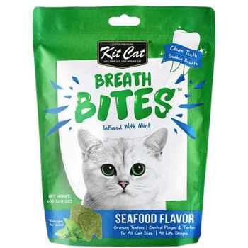 Kit Cat Treat Breath Bites Seafood Blue