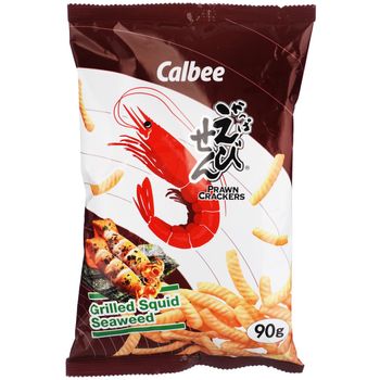 Calbee Prawn Crackers Grilled Squid Seaweed 90g