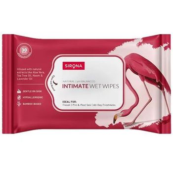 Sirona Intimate Wipes pH Balanced Bamboo Based With Natural Extracts 30pcs