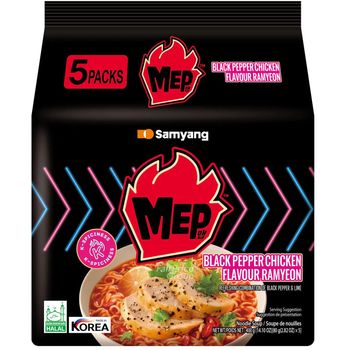 Samyang Mep Black Pepper Chicken Ramyeon 80g Pack 5