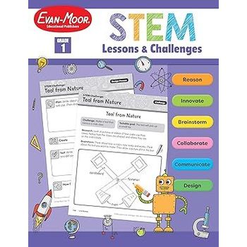 Evan-Moor Educational Publishers Stem Lessons And Challenges Grade 1