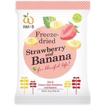 Wel.B Strawberry and Banana Baby Snacks 16g
