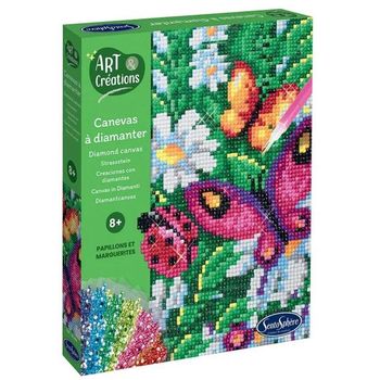 Sentosphere Art And Creations Diamond Canvas Butterflies And Daisies