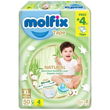 Molfix Natural Tape Diapers XL 54pcs