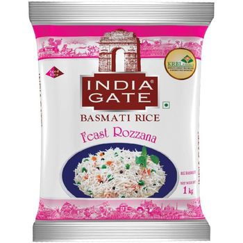 India Gate Basmati Rice Pouch Feast Rozzana 1kg