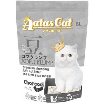 Aatas Cat Premium Clumping Tofu Cat Litter Kofu Klump Charcoal 6kg