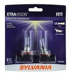 Sylvania H11 Xtravision High Performance Halogen Headlight Bulb High Beam Low Beam And Fog Replacement Bulb Contains 2 Bulbs H11xvbp2
