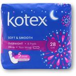 Kotex Soft And Smooth Overnight Non Wing 8 Pads 28cm