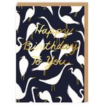 Ohh Deer Happy Birthday Birds Greeting Card