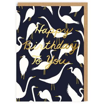 Ohh Deer Happy Birthday Birds Greeting Card