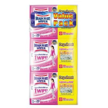 Magiclean Wiper Dry Sheet 3 X 20 Per Pack
