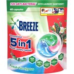 Breeze Concentrated 5 in 1 Power Laundry Capsules Fresh Eucalyptus 40 Capsules