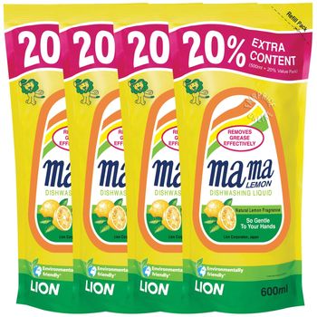 Mama Lemon Dishwashing Liquid Refill Lemon 600ml