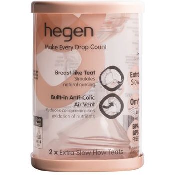 Hegen Teat Extra Slow Flow 2 Pack 40g