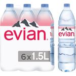 Evian Natural Mineral Water 6 Bottles x 1.5L