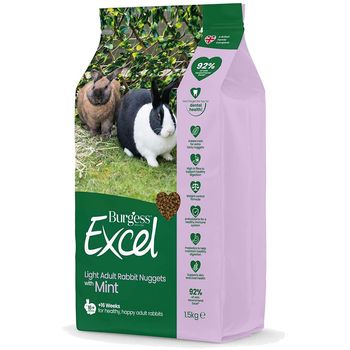 Burgess Excel Adult Light Rabbit Nuggets With Mint 1.5kg