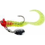 Johnson Crappie Buster Spin'R Grub 3.5 Fluoro Red/Clear