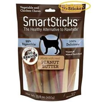 Smartbones Smartchips Peanut Flavored Dog Chews 3 Chips 10 Pack Pack Of 6