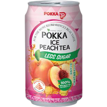 Pokka Ice Peach Tea Less Sugar 300ml