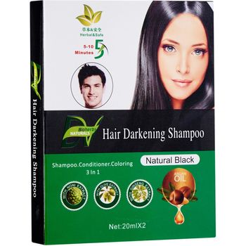 Bioherbs Naturals Hair Darkening Shampoo Natural Black 2 x 20ml