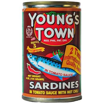 Young's Town Sardines In Tomato Sauce With Hot Chili EOC 155g