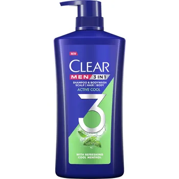 Clear Men 3 In 1 Shampoo Bodywash Active Cool